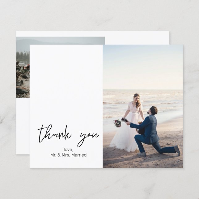 Orçamento 2 Fotografia Moderna Caligrafia Obrigado (Frente/Verso)