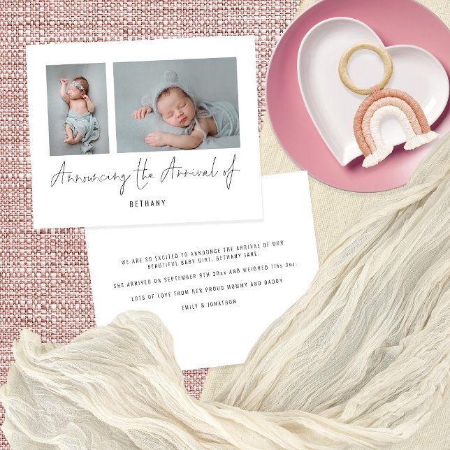 Orçamento 2 Fotos Anunciando Anúncio de Chegada (Criador carregado)