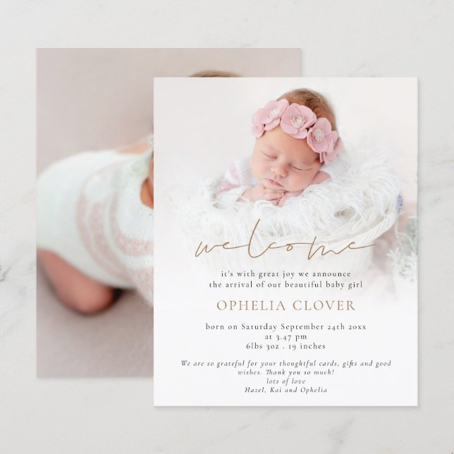 Orçamento 2 Fotos Sobreposição de Boas-vindas Dour (Frente/Verso)