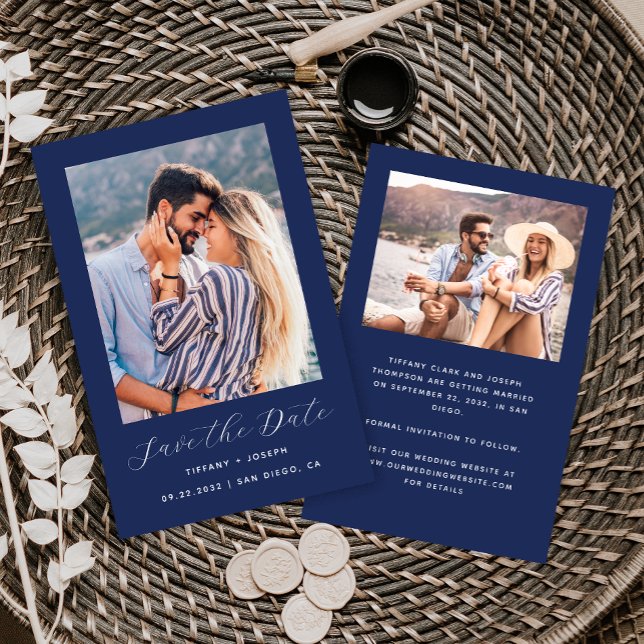 Orçamento 2-Photo Azul-Marinho Save the Date (Criador carregado)