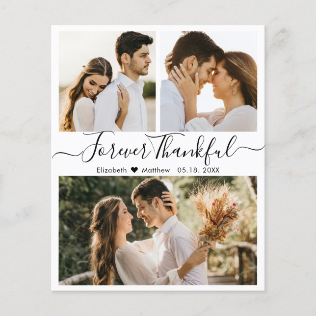 Orçamento 3 Foto Colagem Casamento Obrigado Flyer (Frente)