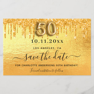 Orçamento 50º aniversário - brilho de ouro salvar 