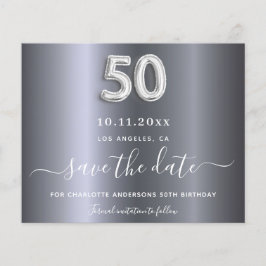 Orçamento 50º aniversário de prata metal salva a d