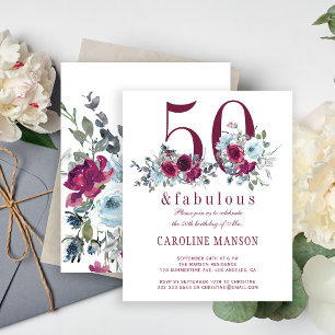 Orçamento 50 e convite de aniversário floral fabul