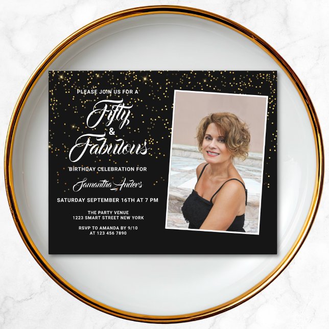 Orçamento 50 e Convite Glitter Dourado Fabuloso (Criador carregado)