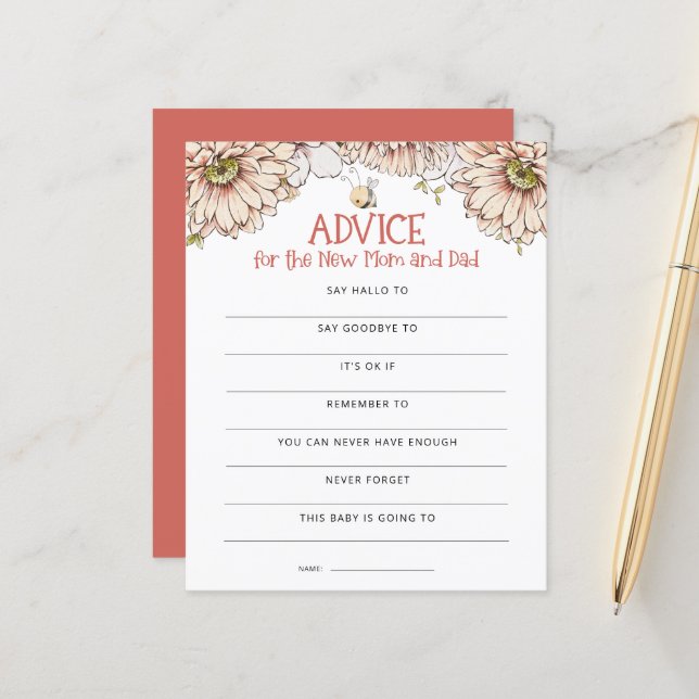 Orçamento Aconselhamento Mãe para Jogo de Chá de f (Frente/Verso In Situ)