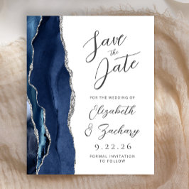 Orçamento Ágata Azul Marinho Prata Script Salve o