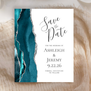 Orçamento Ágata Azul Turquesa Prata Save the Date