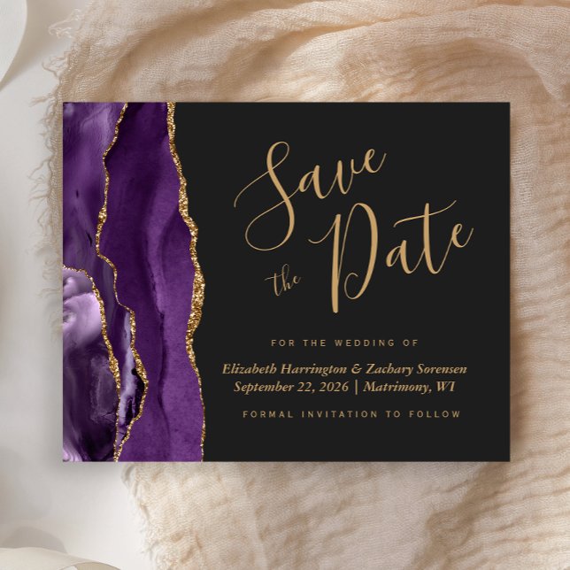 Orçamento Agate Dourado Roxo Dark Salvar Data (Criador carregado)