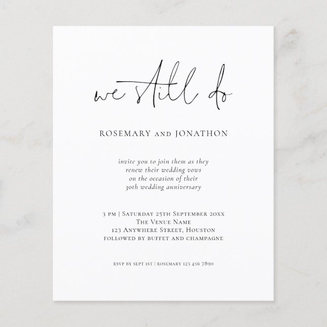 Orçamento Ainda Fazemos Script Vow Renewitation (Frente)