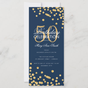 Orçamento Aniversário Glitter Confetti Dourado e M