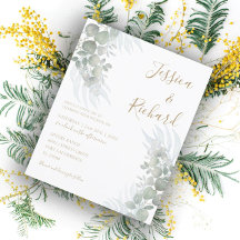 Orçamento Aquarela Eucalipto Verde Oliva Casamento