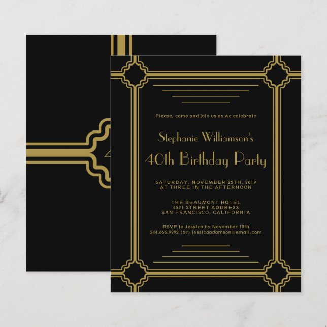 Orçamento Arte Deco Qualquer Festa de aniversário  (Frente/Verso)