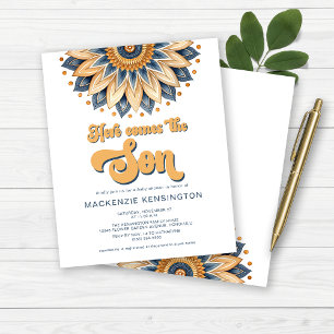 Orçamento Azul Dourado Aqui Vem O Chá de fraldas F