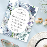 Orçamento Azul Floral 60º Convite de Aniversário<br><div class="desc">Pêonias azuis,  rosas e flores silvestres formam um quadro floral muito bonito em torno de seus detalhes de festa de aniversário.</div>