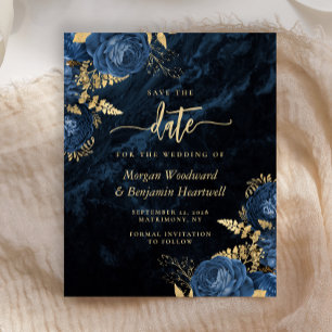 Orçamento Azul Marinho Floral Dourado Casamento Sa
