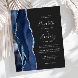 Orçamento Azul Marinho Prata Ágata Escuro Casament