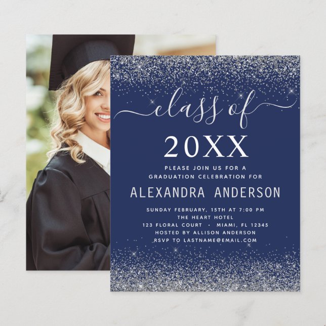 Orçamento Azul Marinho Prata Foto Graduação 2023 (Frente/Verso)