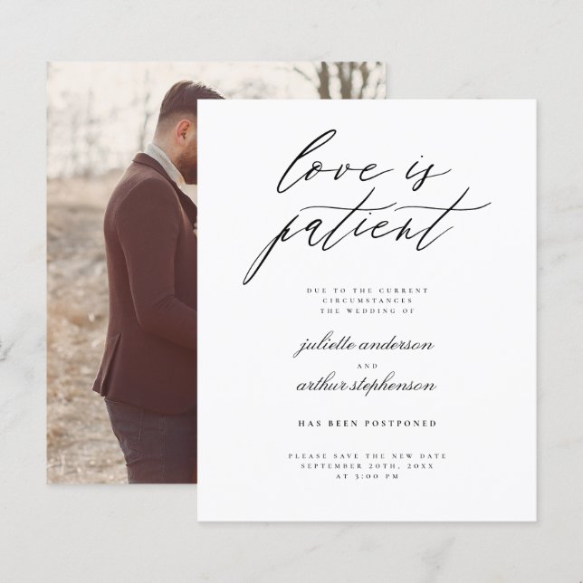 Orçamento B&W Amor é Adiamento de Casamento Pacien (Frente/Verso)