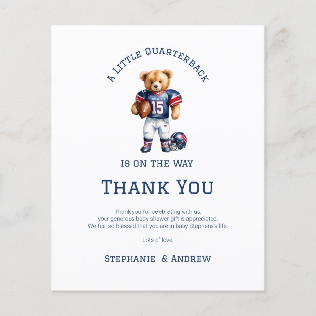 Orçamento Baixo Chuveiro de Bebê para Quarterback (Frente)