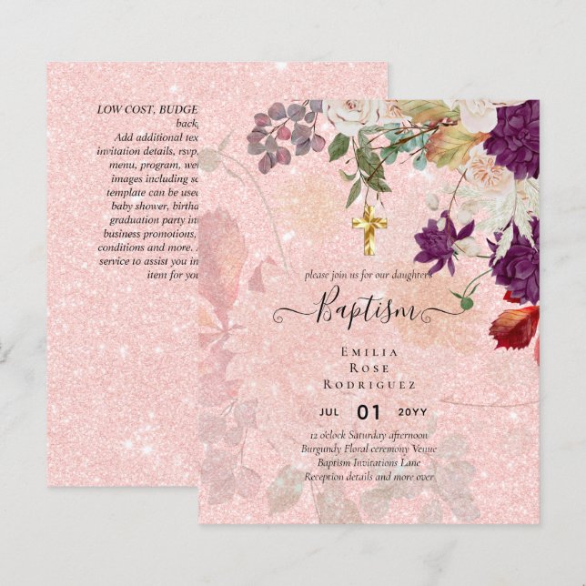 Orçamento BAPTISM outono Floral Christening Inv. (Frente/Verso)
