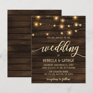 Orçamento Barn Wood String Light convites para ca