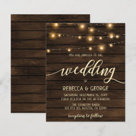 Orçamento Barn Wood String Light convites para cas