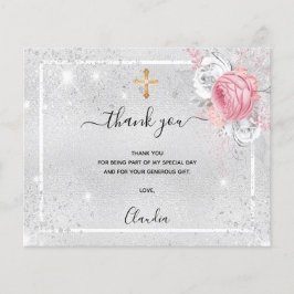 Orçamento Batismo cor-de-rosa prateado obrigado vo