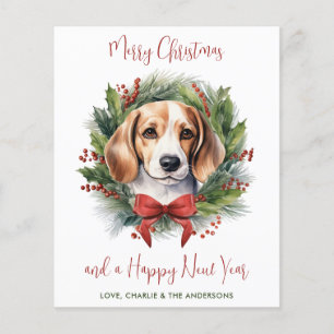Orçamento Beagle Dog Feliz Cartões de natal de Nat