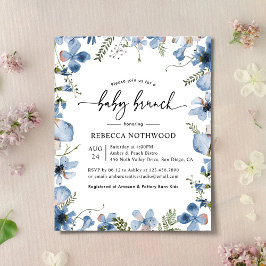 Orçamento Bebê Azul Flor Selvagem Convite Brunch