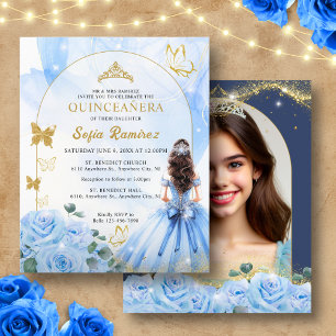 Orçamento Bebê Azul Vestido Princesa Foto Quinceañ