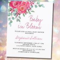 Orçamento Bebê em Bloom Chá de fraldas Floral Conv