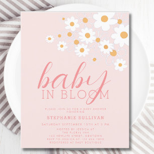 Orçamento Bebê em Bloom Pink Daisy Chá de fraldas