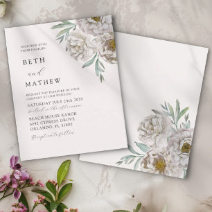 Orçamento Bege e Brancos Florais Casamento