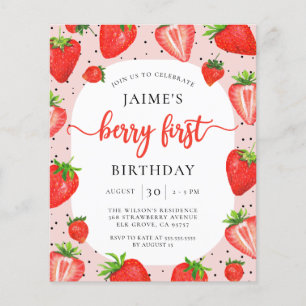 Orçamento Berry Primeiro Aniversário de Morango