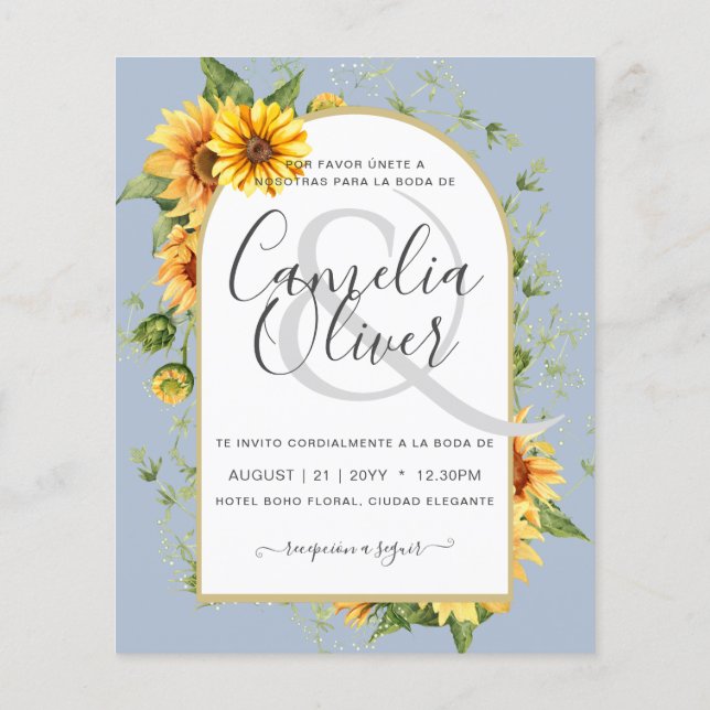ORÇAMENTO Bilíngue Girassóis Girassóis Casamento E (Verso)