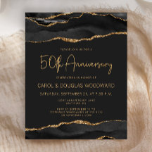 Orçamento Black Gold Agate Dark 50º Aniversário