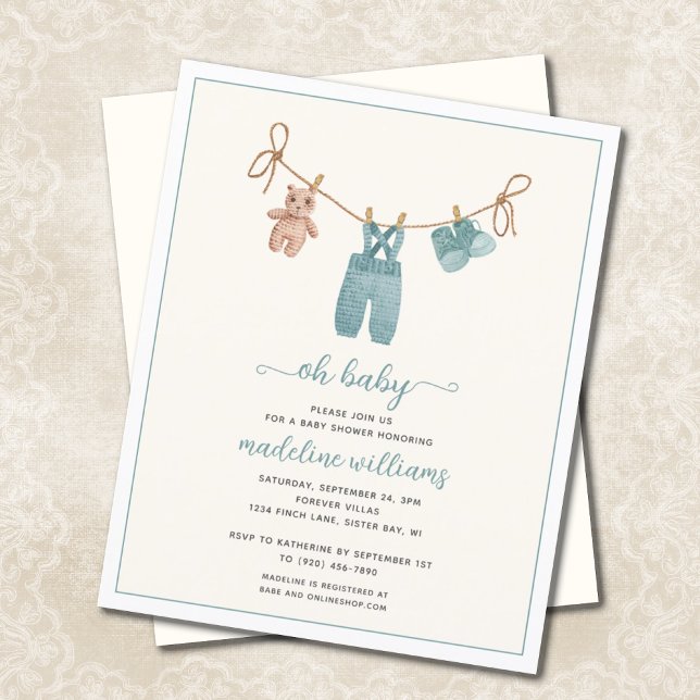 ORÇAMENTO BOHO Aquarela Chá de fraldas de roupas d (Criador carregado)