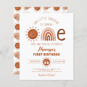 Orçamento Boho Arco-Íris Pequeno Sol Primeiro Aniv