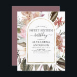 Orçamento Boho Burgundy Sweet 16 Aniversário Convi<br><div class="desc">Orçamento Boho Dusty Pink e Burgundy Verde Botânico Floral Aquarela e Faux Gold Foil Geométrico Primavera ou Summer Sweet Sesseis Convites à Celebração de Festas de aniversário - inclui uma bela e elegante tipografia de guião com flores botânicas modernas e verde para a Festa de aniversário especial Sweet 16.</div>