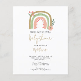 Orçamento Boho Chá de fraldas Arco-Íris Flores Ter