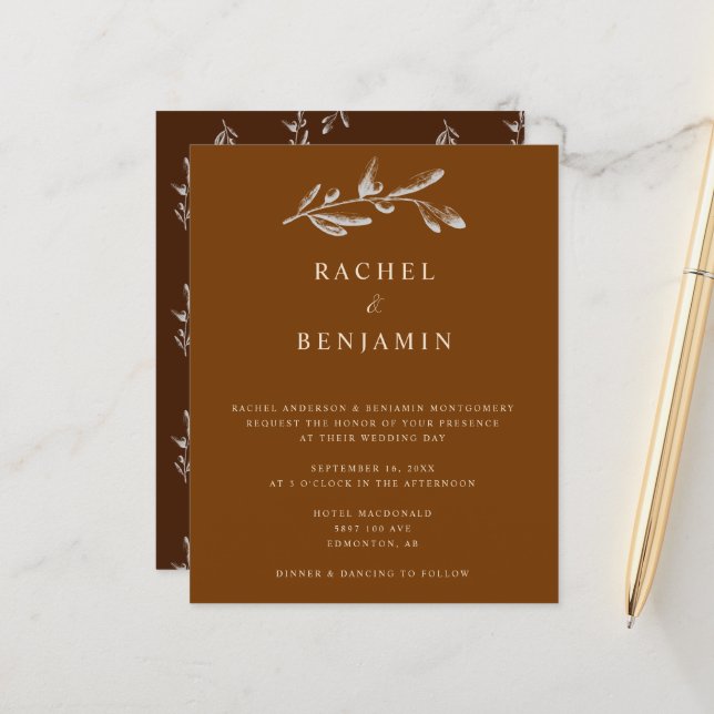 Orçamento Boho Chic Wedding Elegante Terracotta Co (Frente/Verso In Situ)