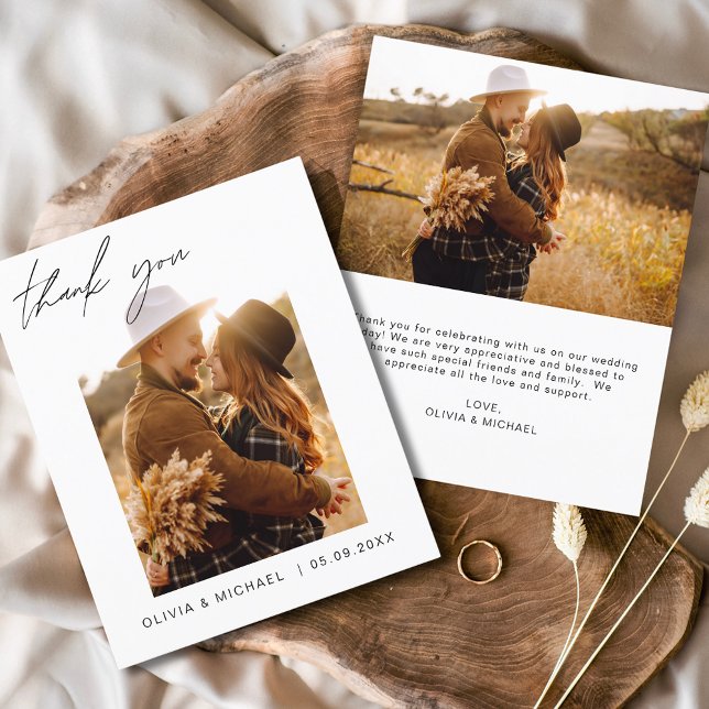 Orçamento Boho Chic Weding Obrigado Cartões (Criador carregado)