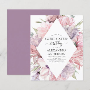 Orçamento Boho Dusty Purple Sweet 16 Aniversário