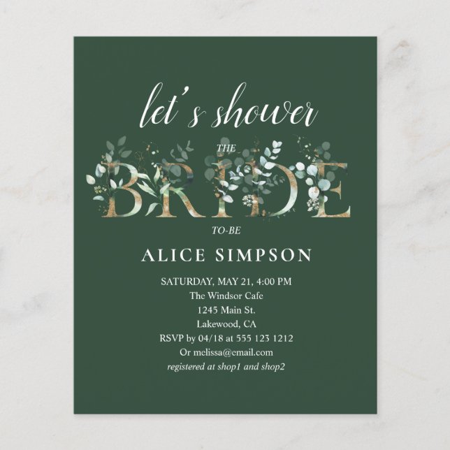 Orçamento Boho Eucalyptus deixa Chá de panela (Frente)