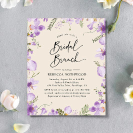 Orçamento Boho Floral Lilac Bridal Brunch Convite
