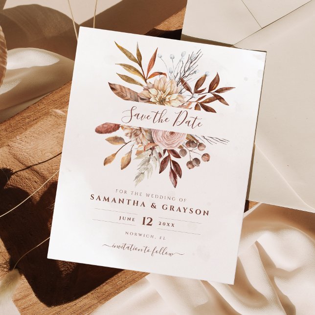 Orçamento Boho Flores Casamento de Outono Salvar a (Criador carregado)