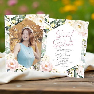 Orçamento Boho Foto Floral Sweet 16 Convite