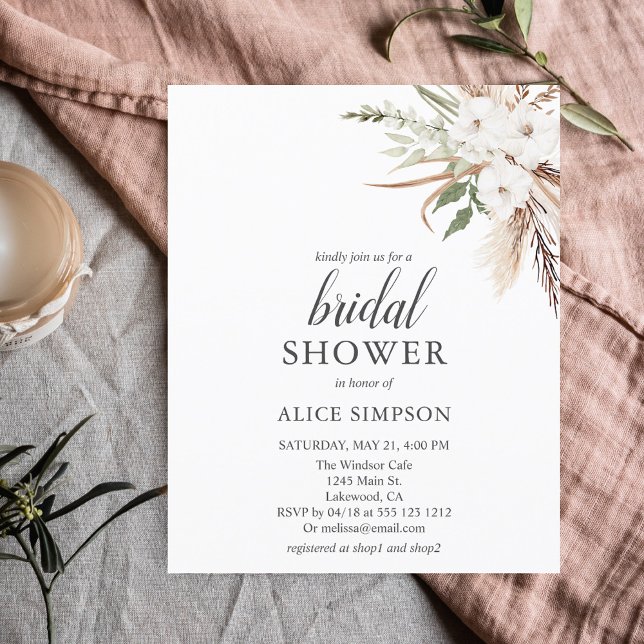 Orçamento Boho Greenery Chá de panela Pampa Grass (Criador carregado)