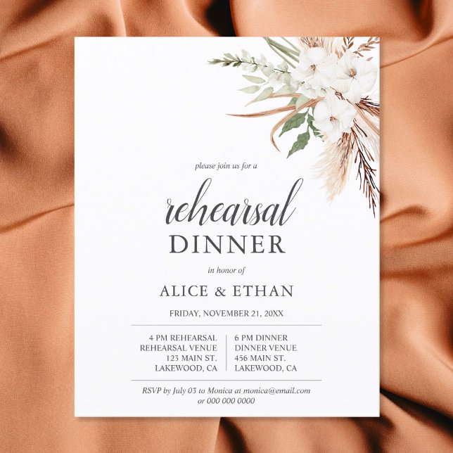 Orçamento Boho Greenery Janto de ensaio Pampa Gras (Criador carregado)